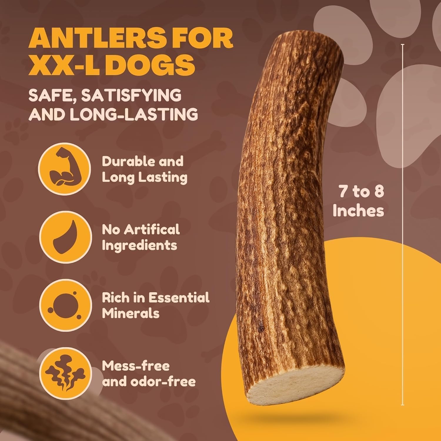 WhiteTail Naturals Jumbo XXL deer antler hand-cut edge for safer chewing.