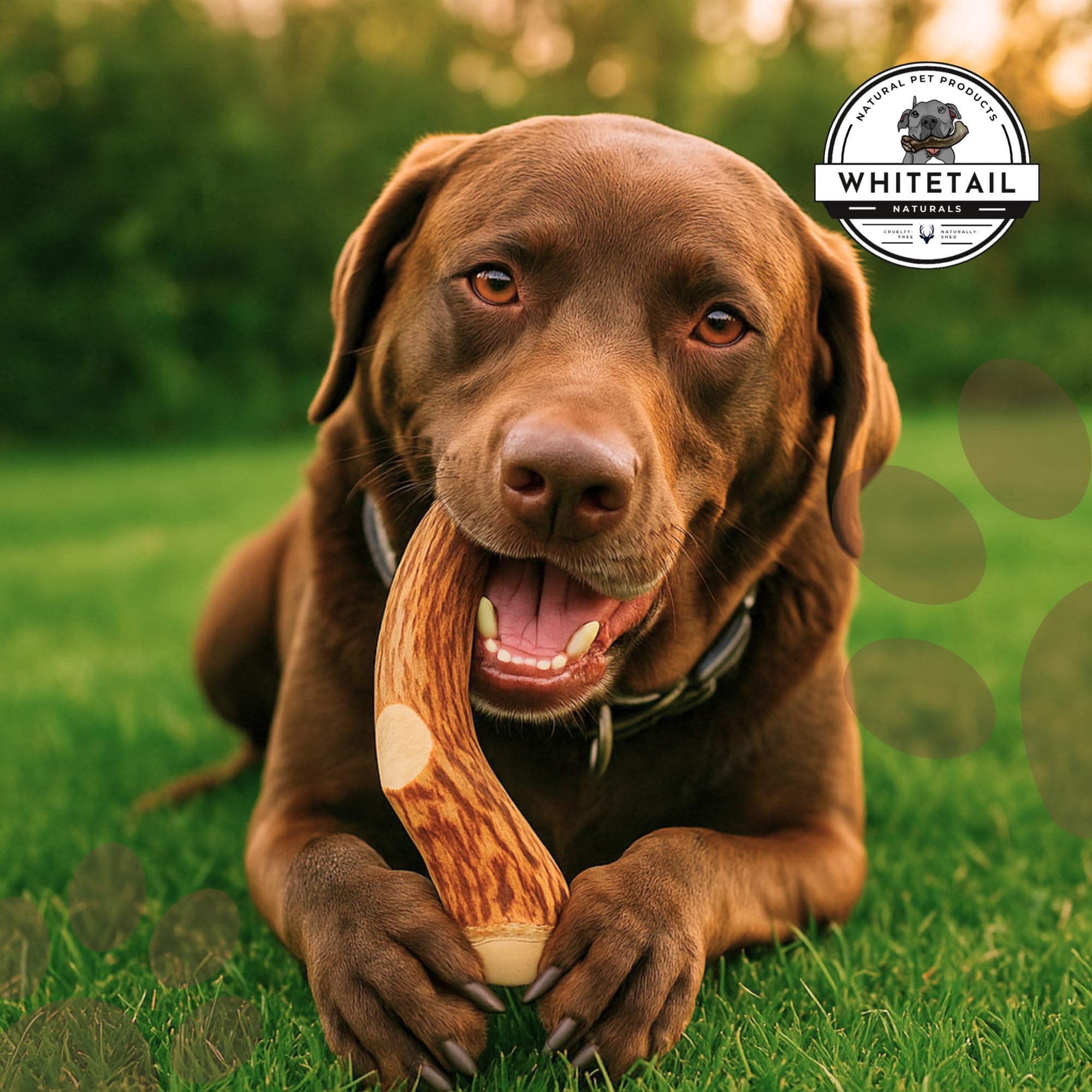 WhiteTail Naturals pack-1 large dog antler chew.