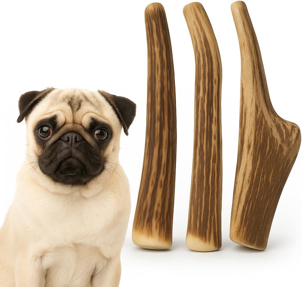 WhiteTail Naturals small dog antlers 3-pack, ideal for teething and gentle chewers.