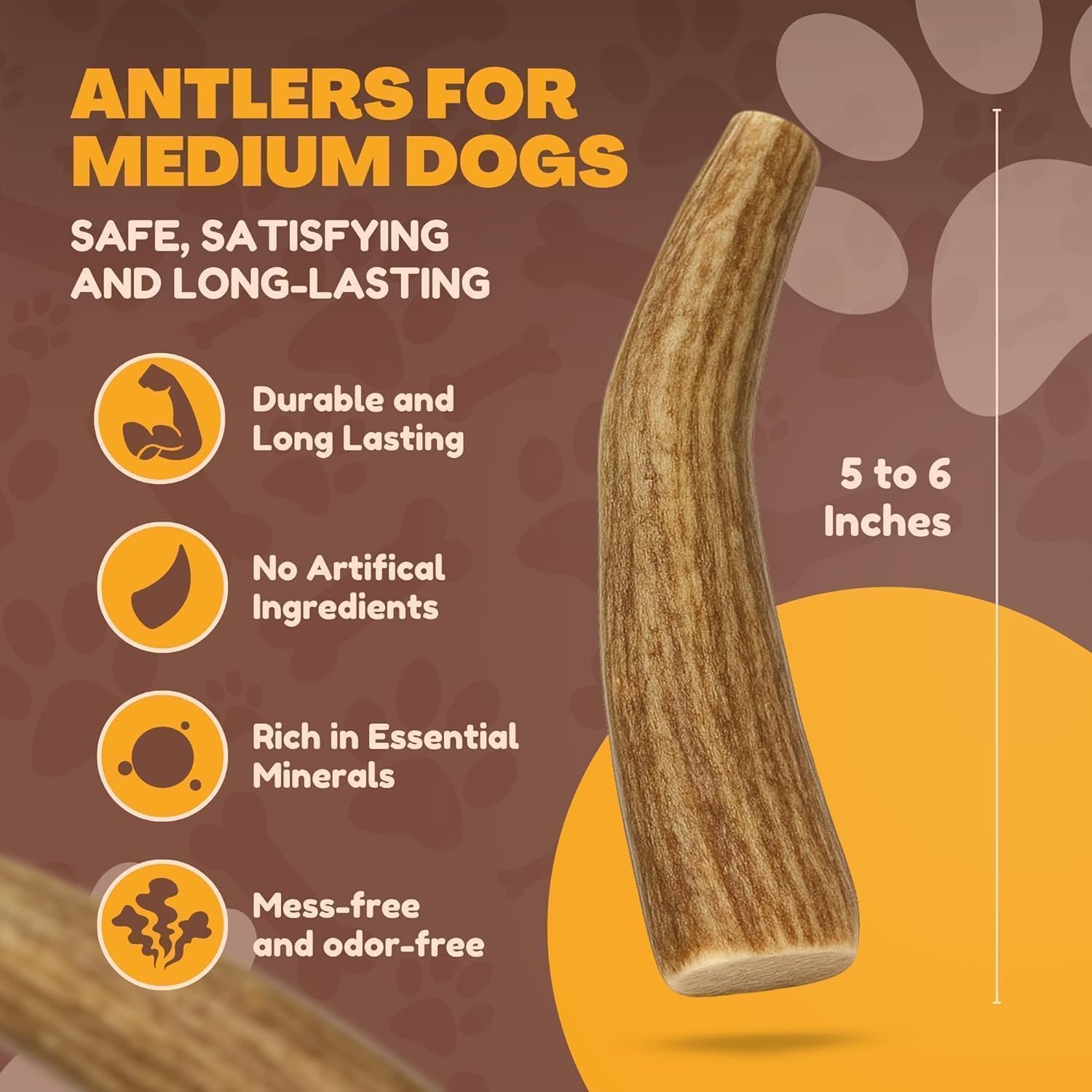 WhiteTail Naturals 2-pack deer antler image shows high-quality, safe chews.