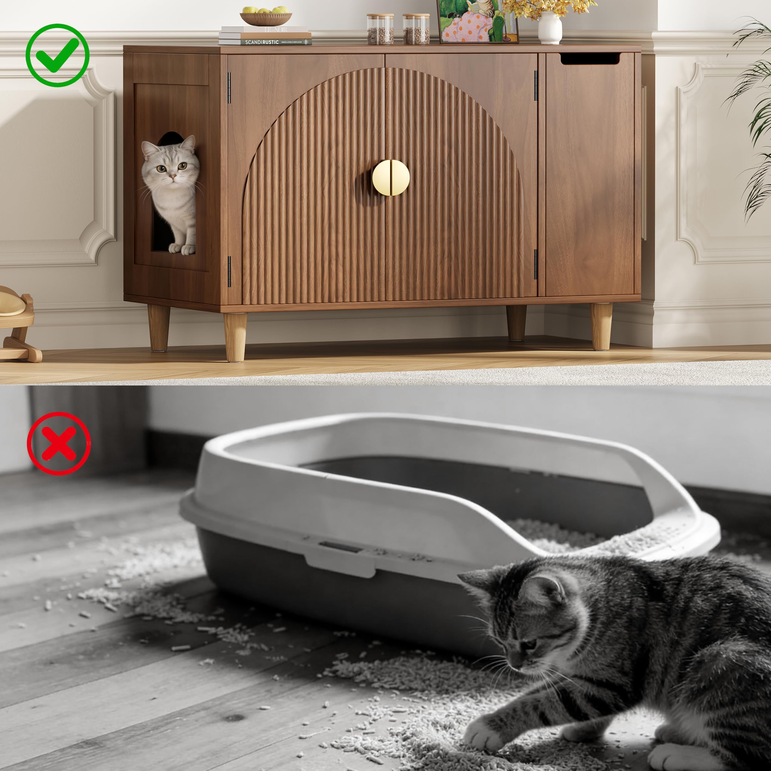 Whiurmezz litter enclosure coffee-table use as versatile furniture