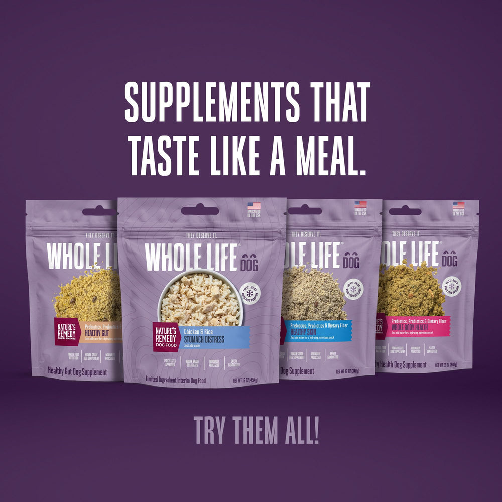 Whole Life Pet Bland Diet quick digestive relief for dogs with sensitive stomachs.