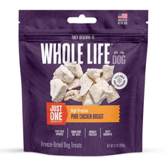 Whole Life Just One Chicken freeze-dried treat pack for protein-rich snacking