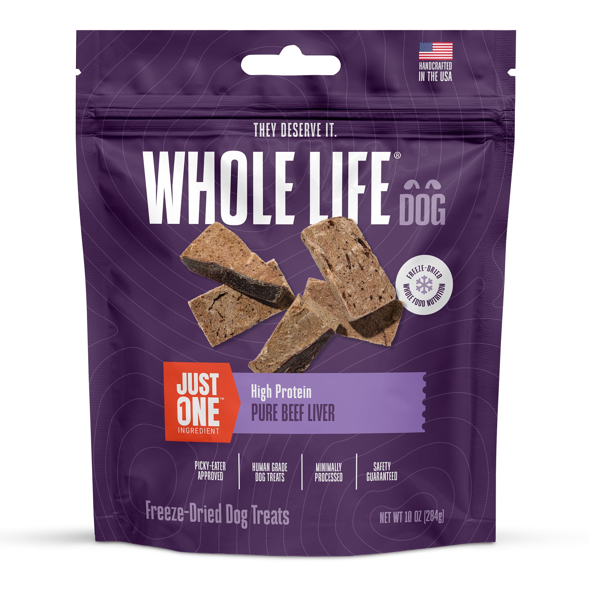 Whole Life Beef Liver Treats pack image, ideal for protein-rich training rewards.