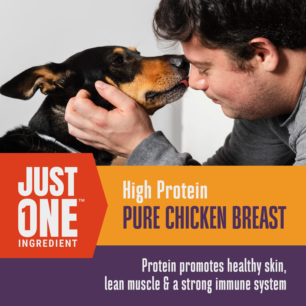 Label close-up confirms Whole Life Just One Chicken, under quality controls