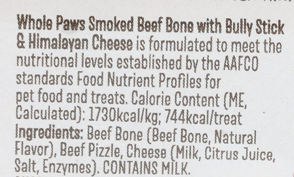 Whole Paws packaging showcases 10-ounce size and design for this chew.