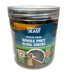 Wholesome Beast freeze-dried quail chicks 01 — high-protein treat for dogs and cats