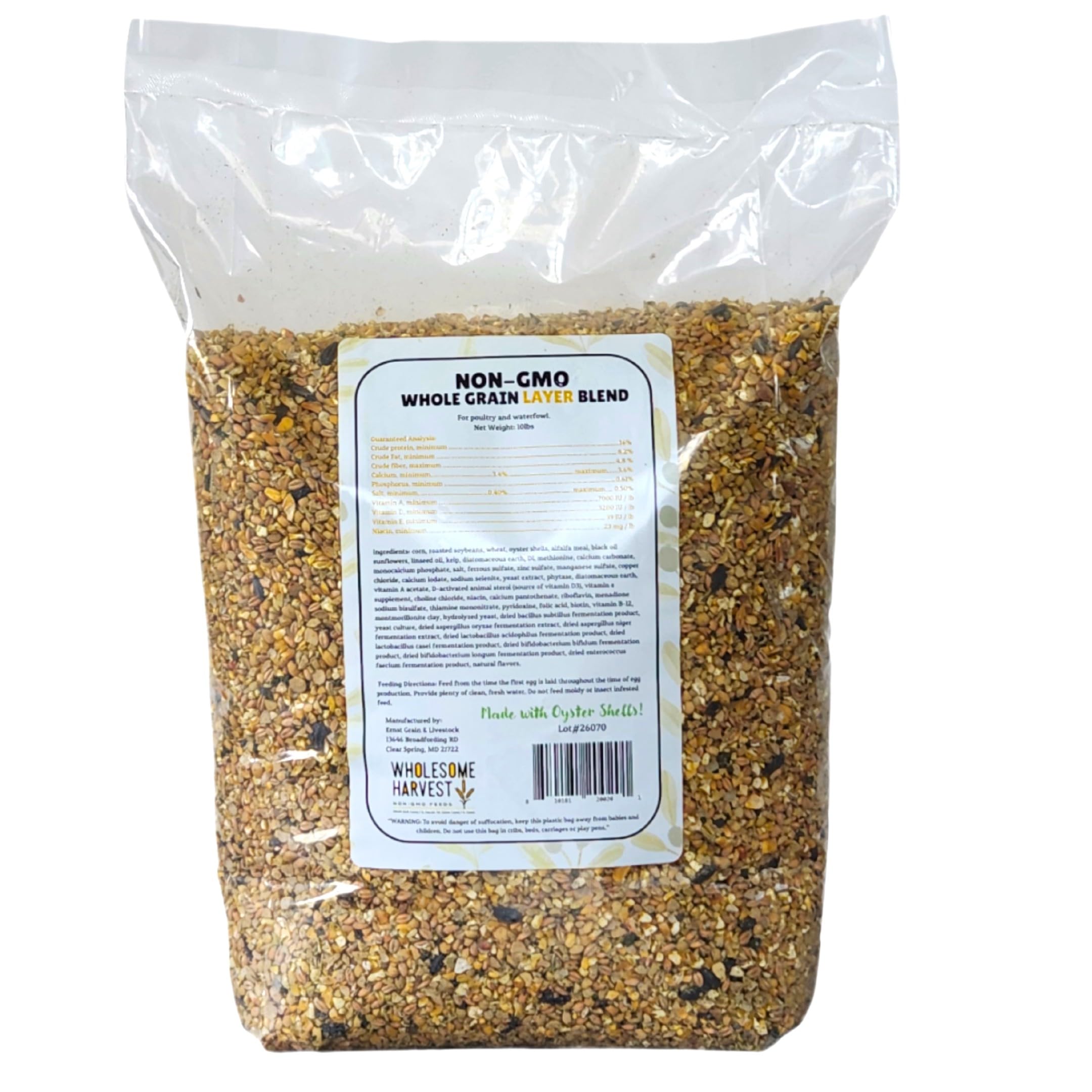 Wholesome Harvest layer blend probiotic supports digestive balance in poultry.