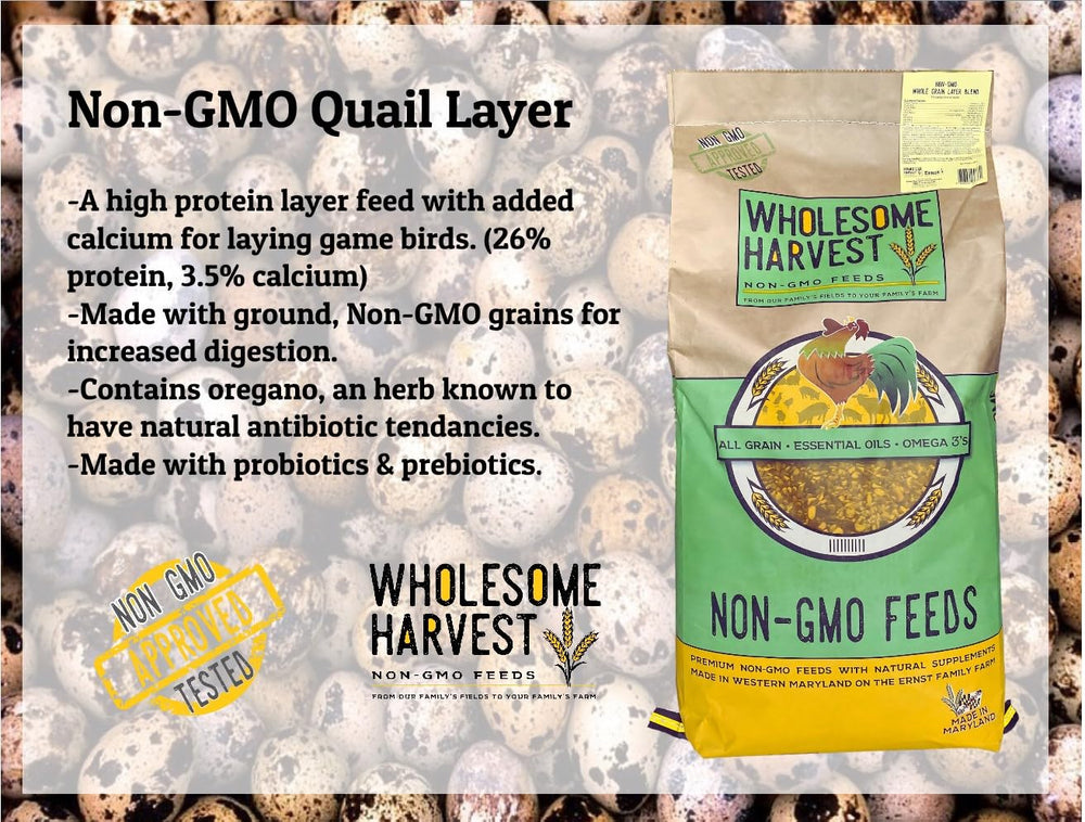 Wholesome Harvest bag emphasizes calcium for egg production