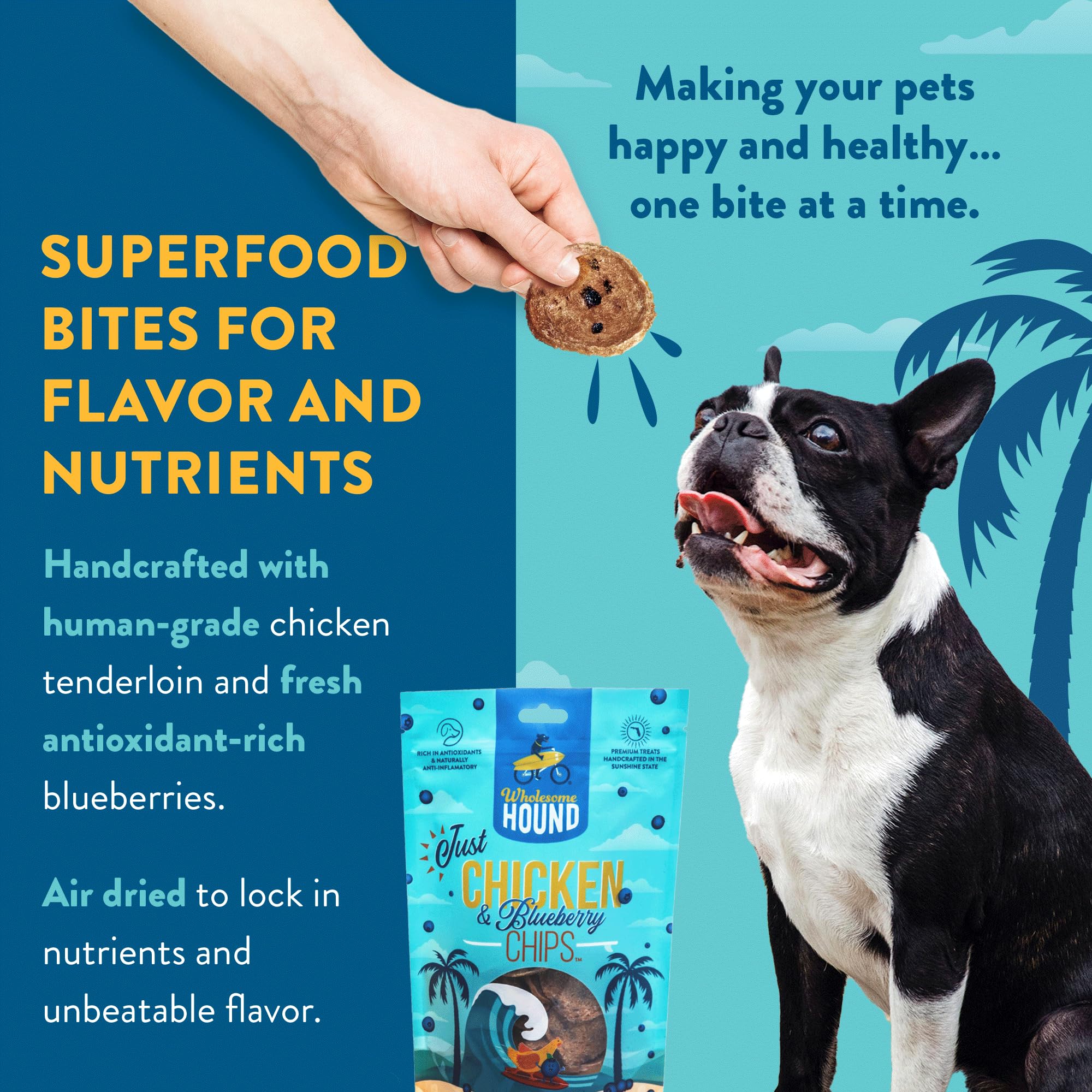 Wholesome Hound high-protein, low-calorie reward for small dogs.