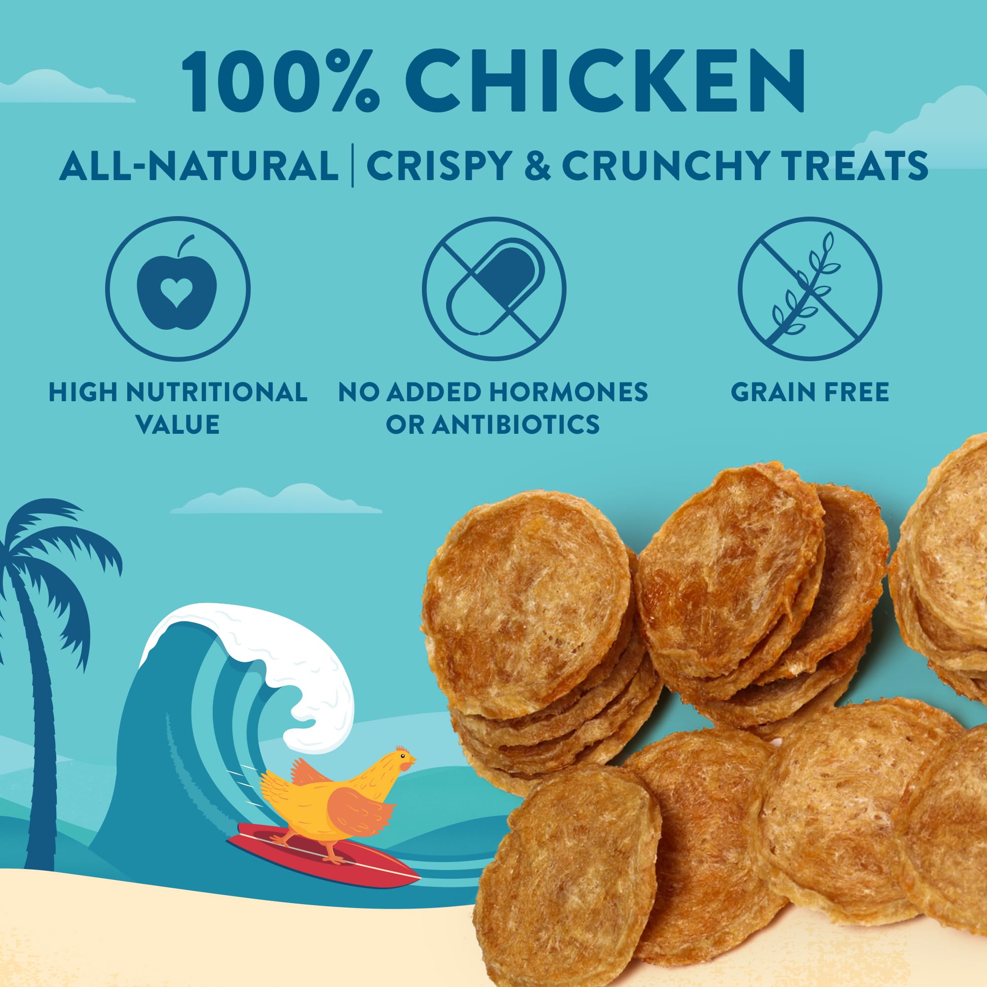 Wholesome Hound Chicken Chips closeup highlighting lean protein texture