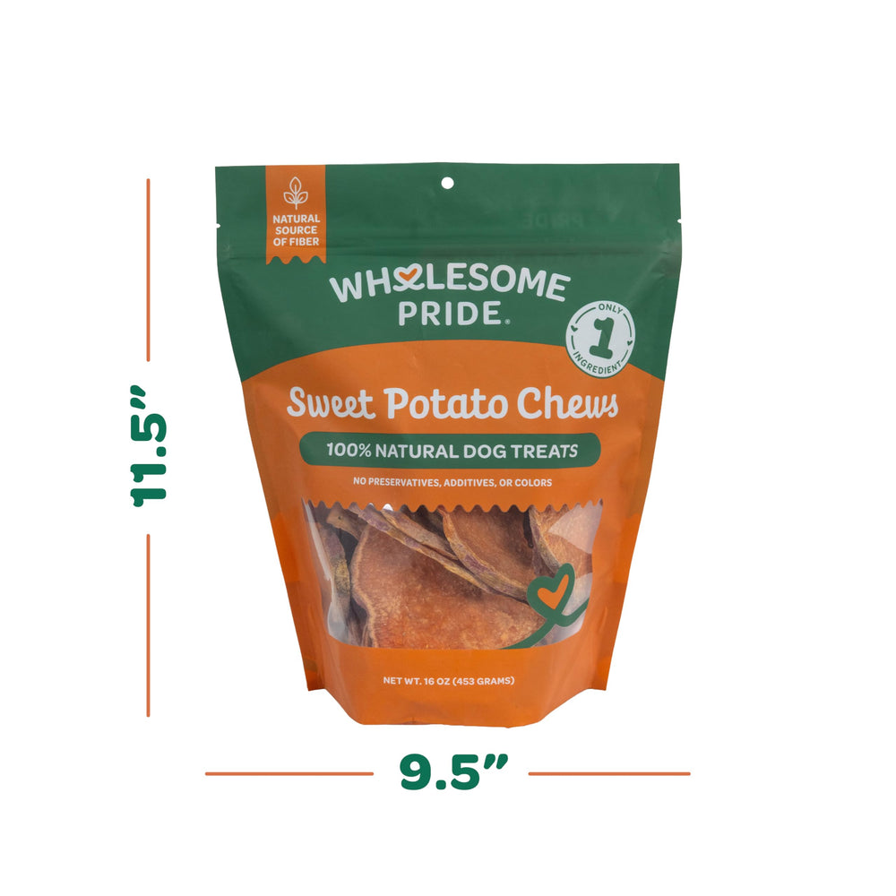 Wholesome Pride Sweet Potato Chews flavor variety, tasty rewards for pups
