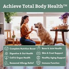 Wholistic Pet Organics collagen from fish: supports healthy skin and coat.
