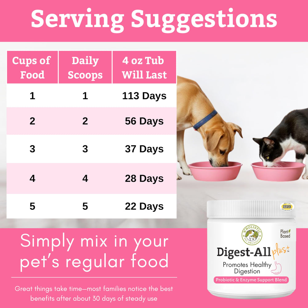 Wholistic Pet Organics enzyme blend supports digestion