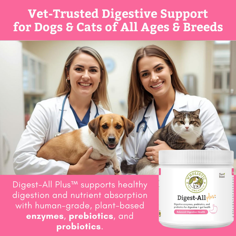 Wholistic Pet Organics probiotics pour for easy dosing