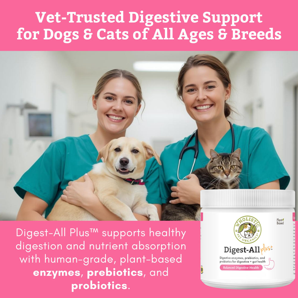Wholistic Pet Organics dog probiotics scoop for easy dosage and digestion support
