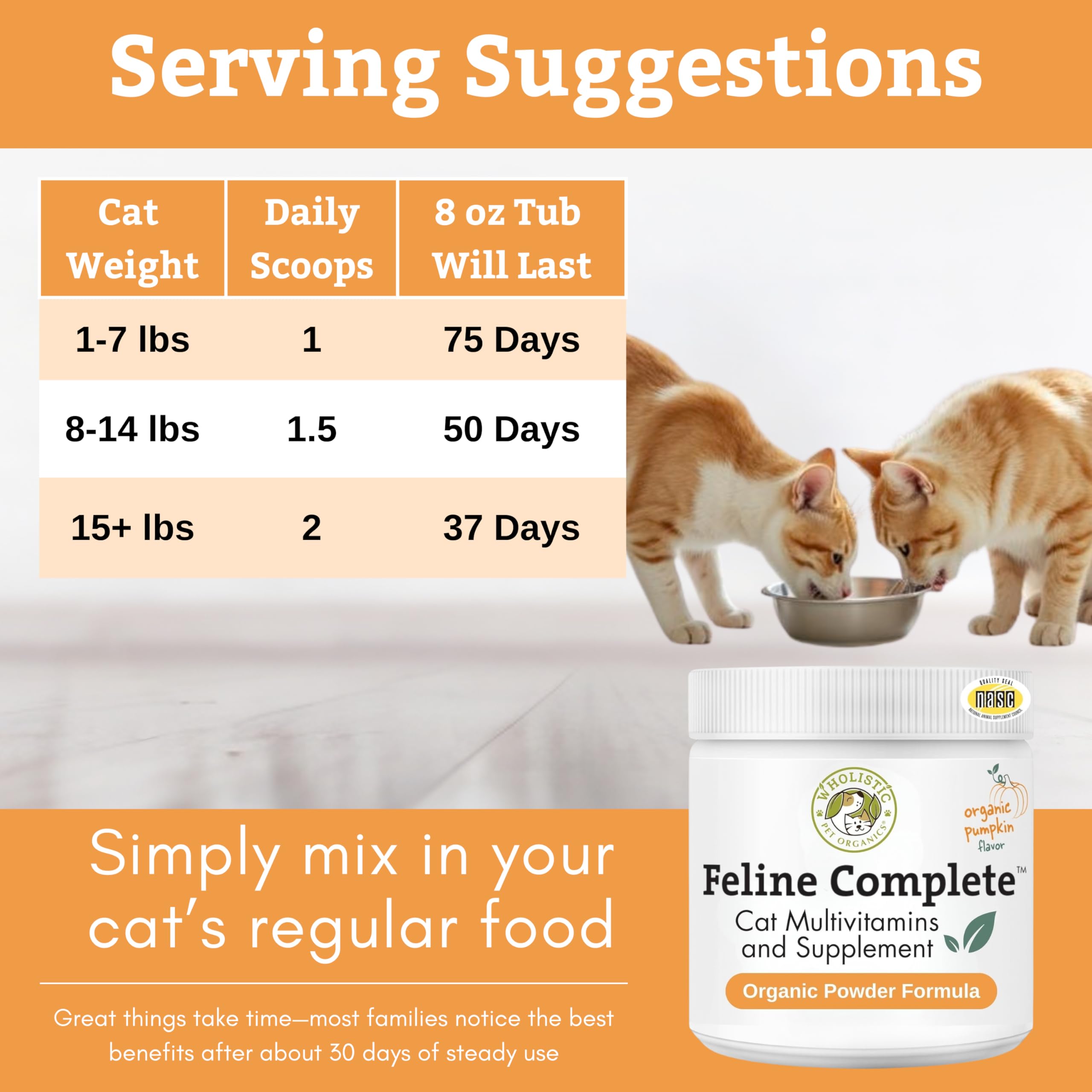 Wholistic Pet Organics Feline Complete Organic Pumpkin daily-use option mixes into meals