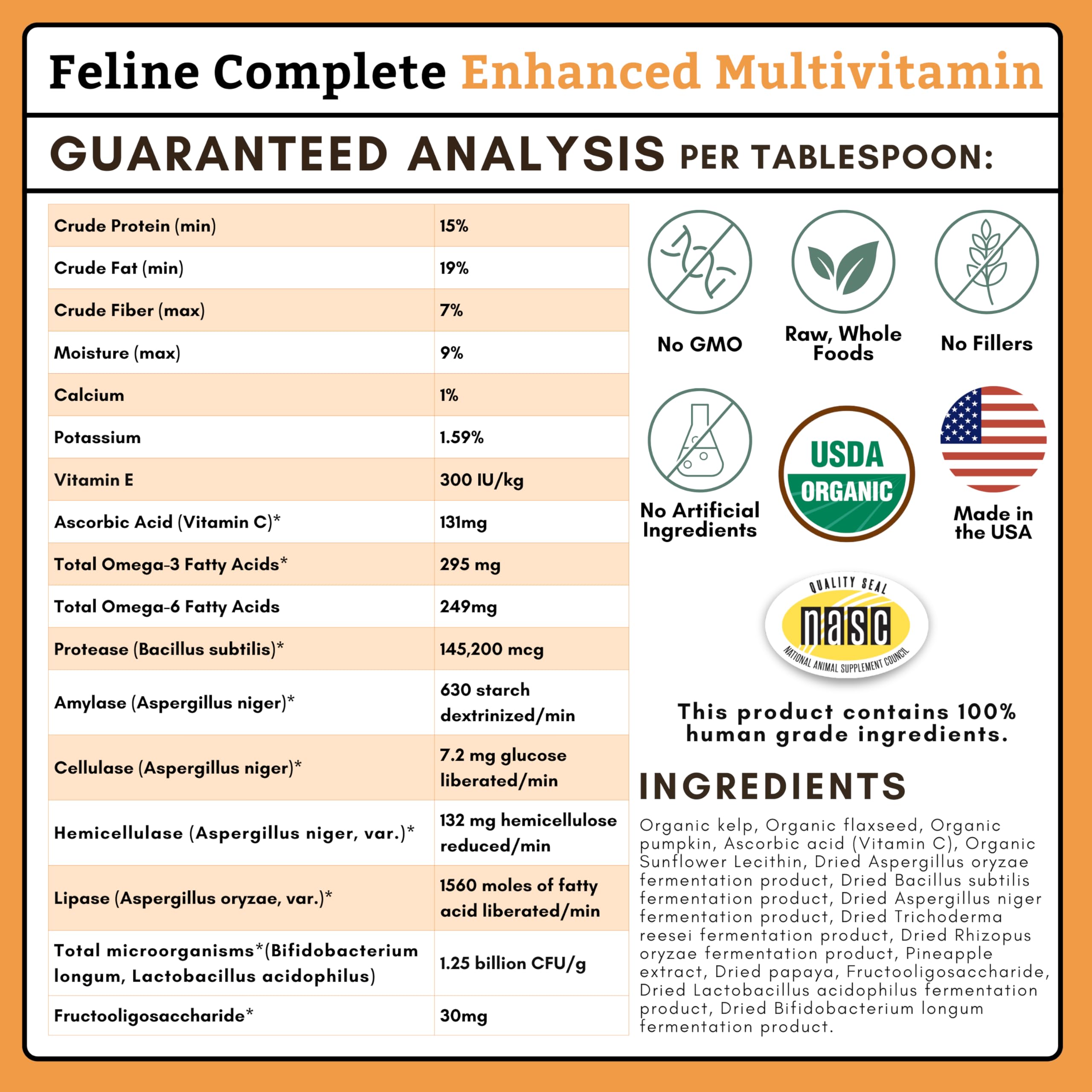Wholistic Pet Organics Feline Complete Organic Pumpkin for senior cats supporting mobility