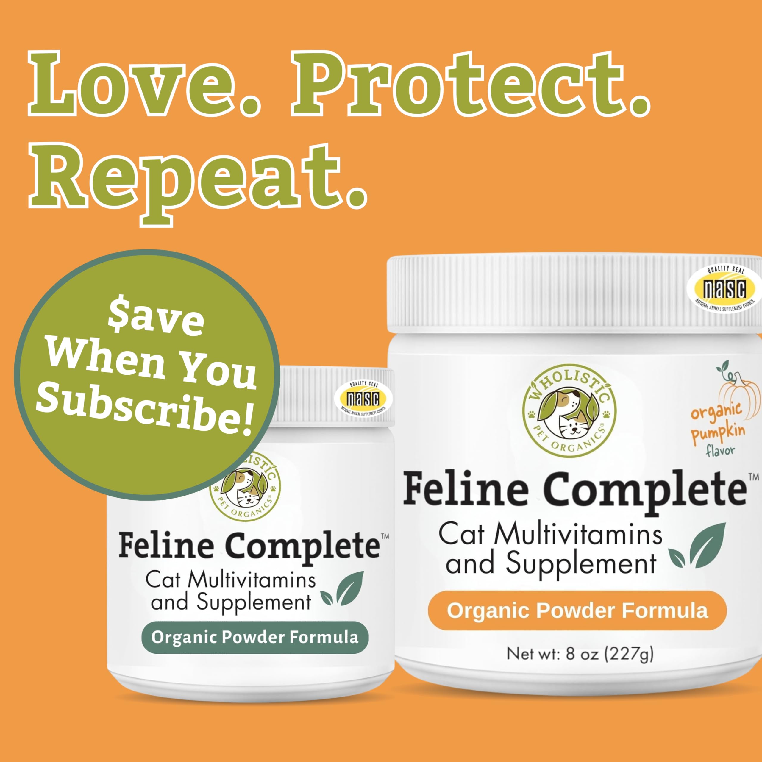 Wholistic Pet Organics Feline Complete Organic Pumpkin organic ingredients for vitality