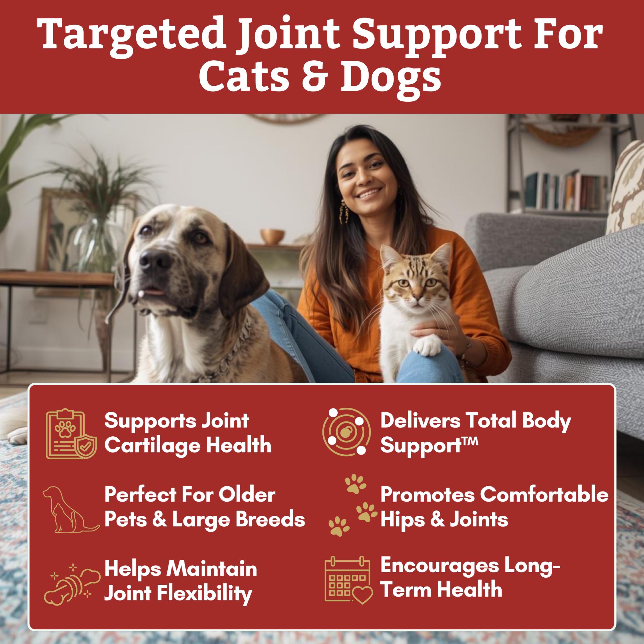 Wholistic Pet Organics Glucosamine Chondroitin MSM powder for joint health.