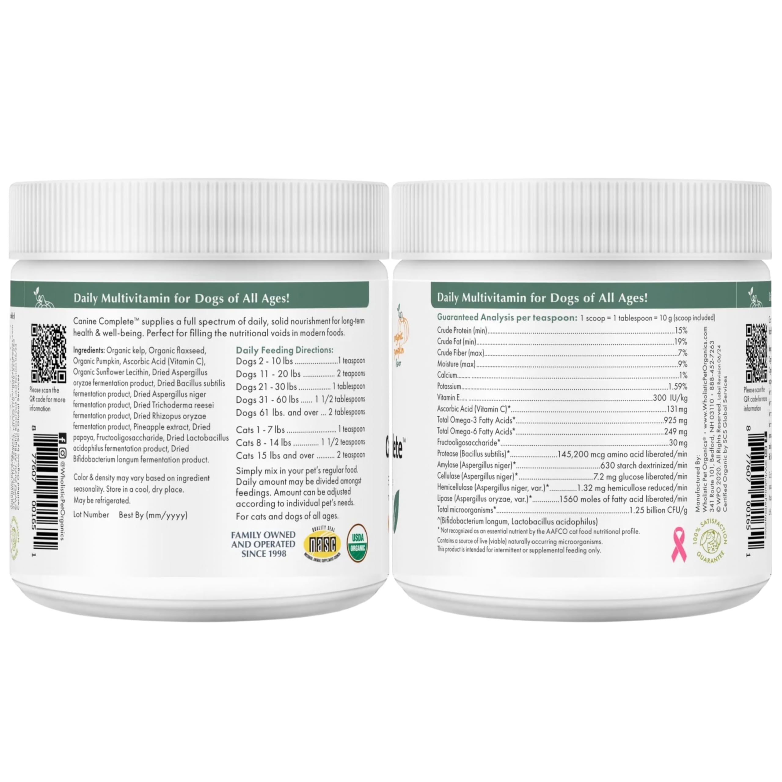 Wholistic Pet Organics Puppy Complete all-breed puppy nutrition concept