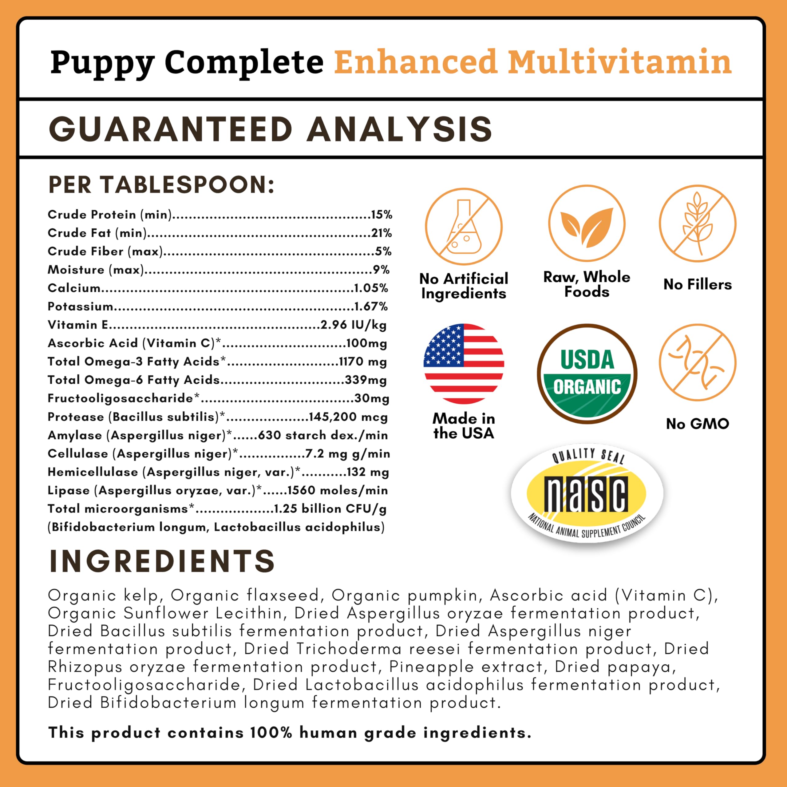 Wholistic Pet Organics Puppy Complete features immune-support ingredients