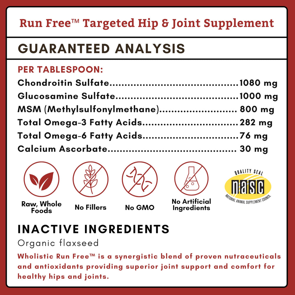 Wholistic Pet Organics powder for senior dogs and cats supports mobility.