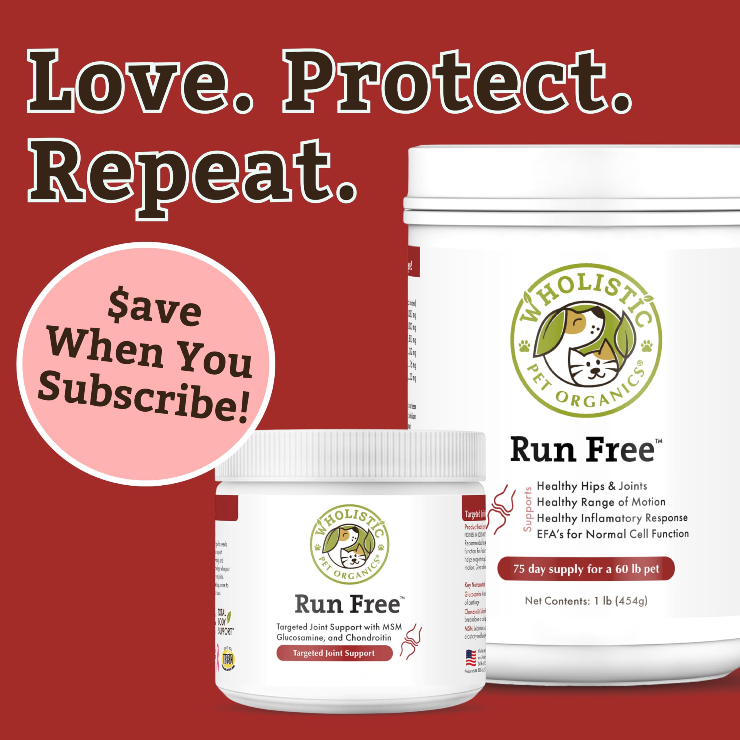 Wholistic Pet Organics USA made NASC certified supplement.