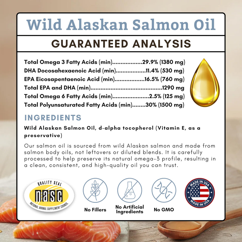 Wholistic Pet Organics salmon oil mixed into pet meal