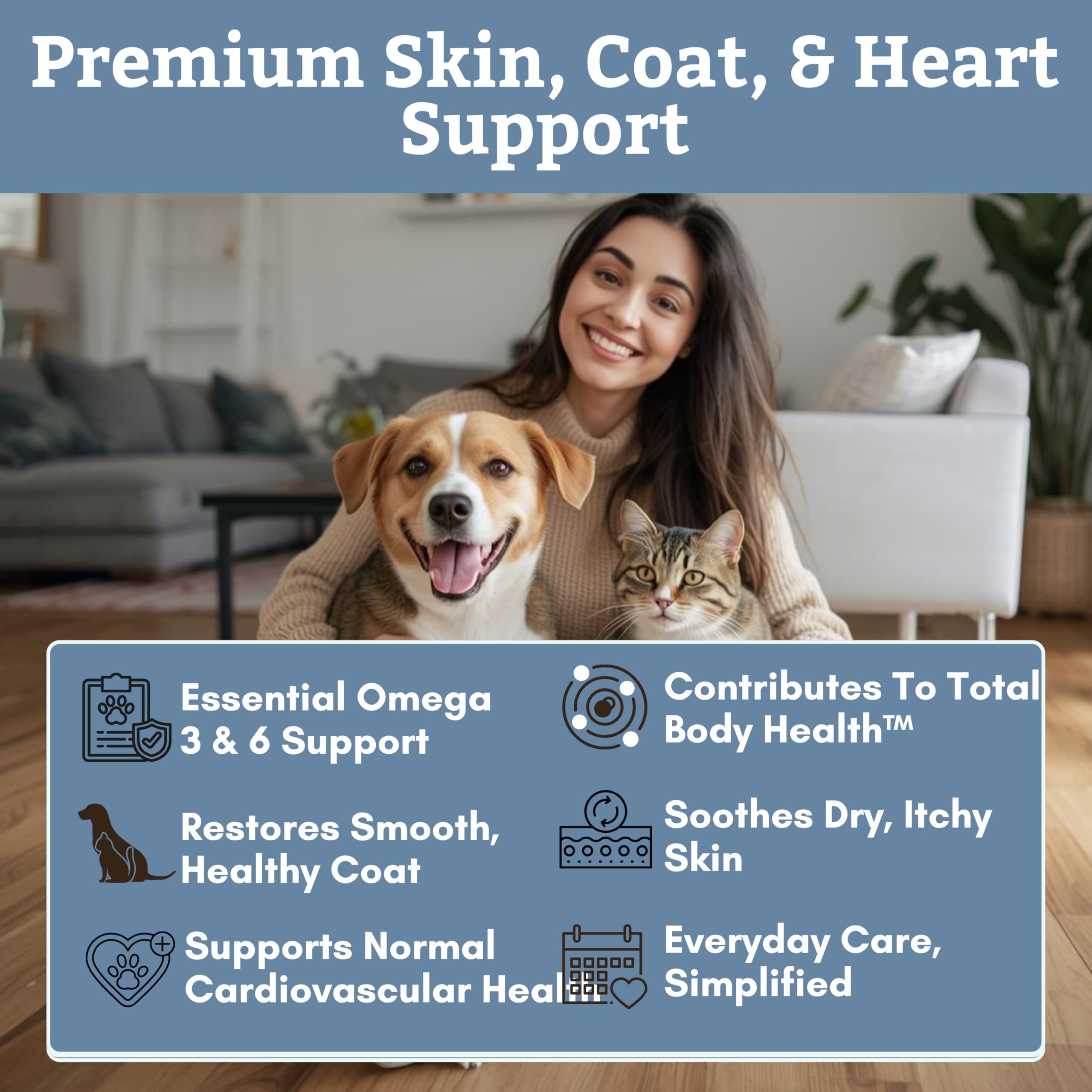 Wholistic Pet Organics salmon oil being poured over pet food to enhance intake