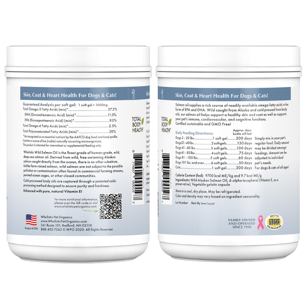 Wholistic Pet Organics oil storage in cupboard helps maintain freshness.