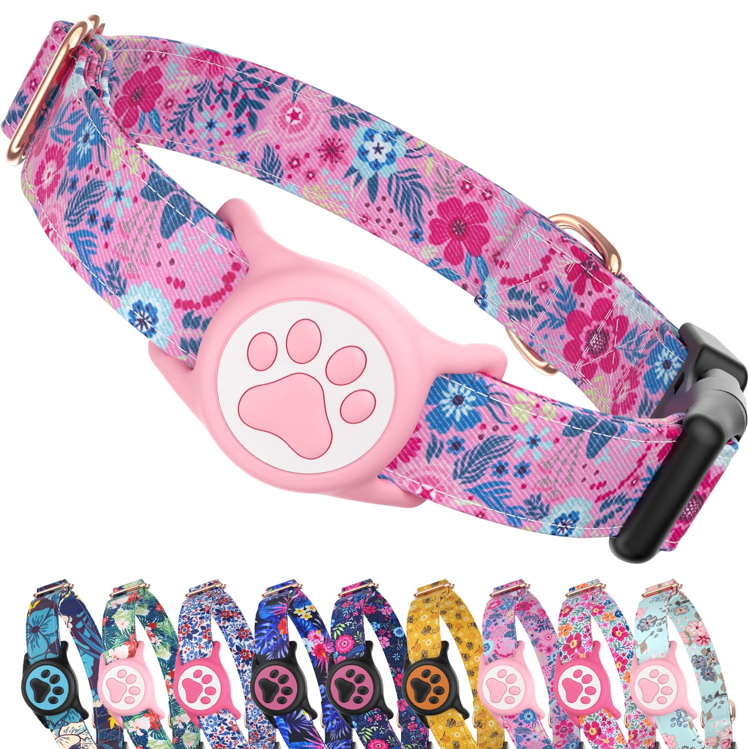 WhoseID AirTag collar holder secures tracking on your dog during daily adventures