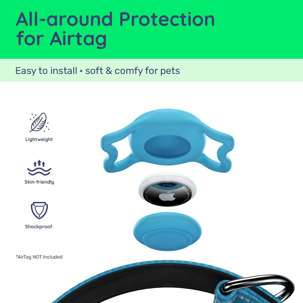WhoseID Airtag collar safety buckle prevents accidental release