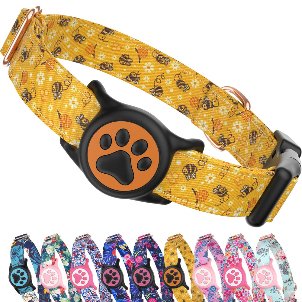 WhoseID AirTag collar with waterproof holder for swimming and outdoor adventures.