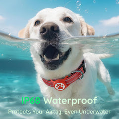 WhoseID waterproof AirTag holder protects the tag during water play