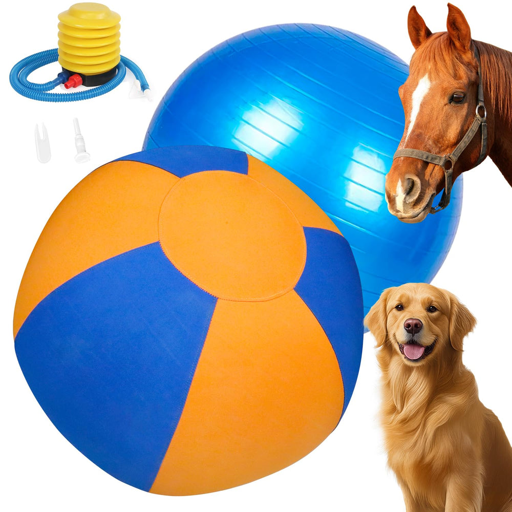WHXMHRQ 25-inch blue-orange herding ball for outdoor training and focus.