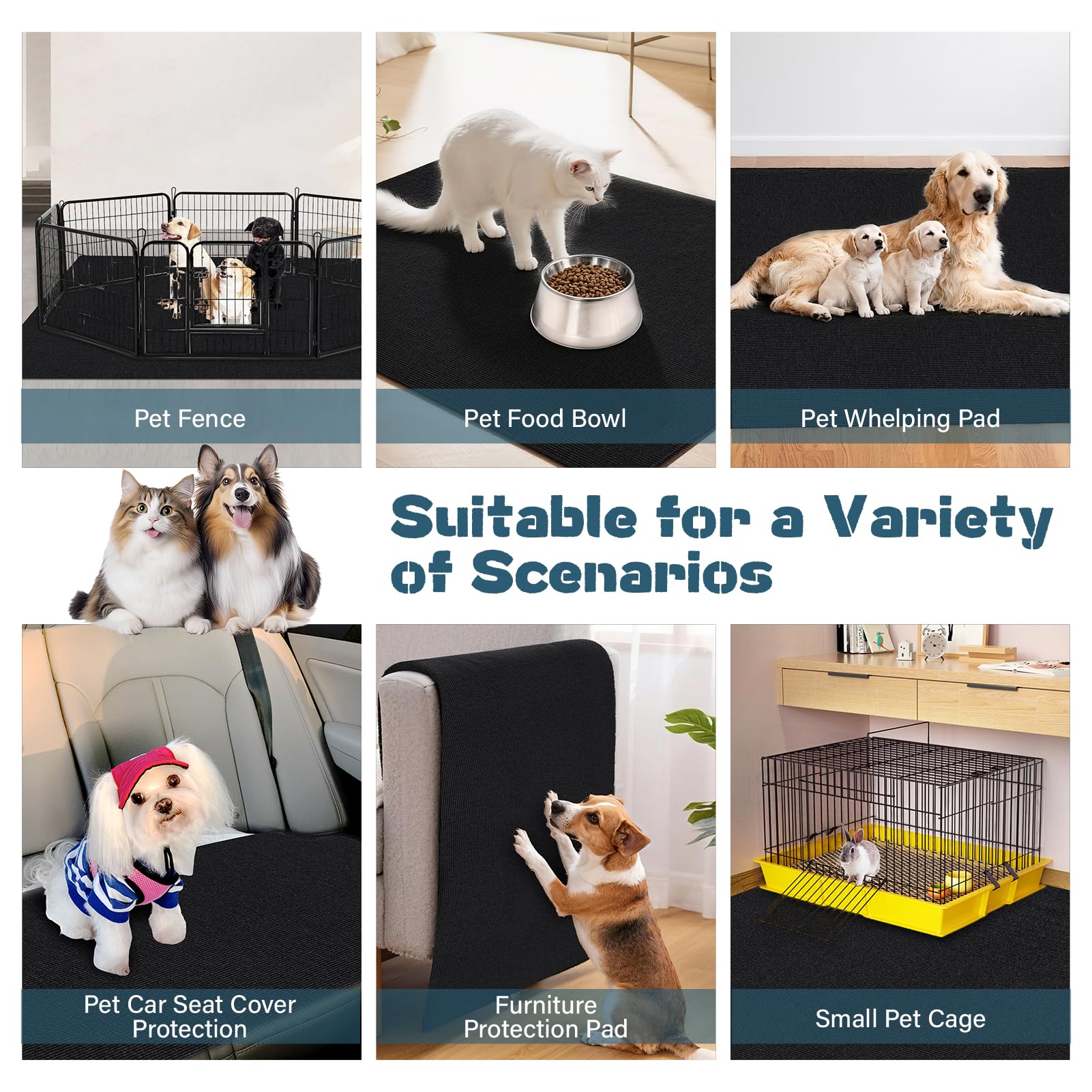Wibeelee extra-large mat fits big crates and playpens with ease.