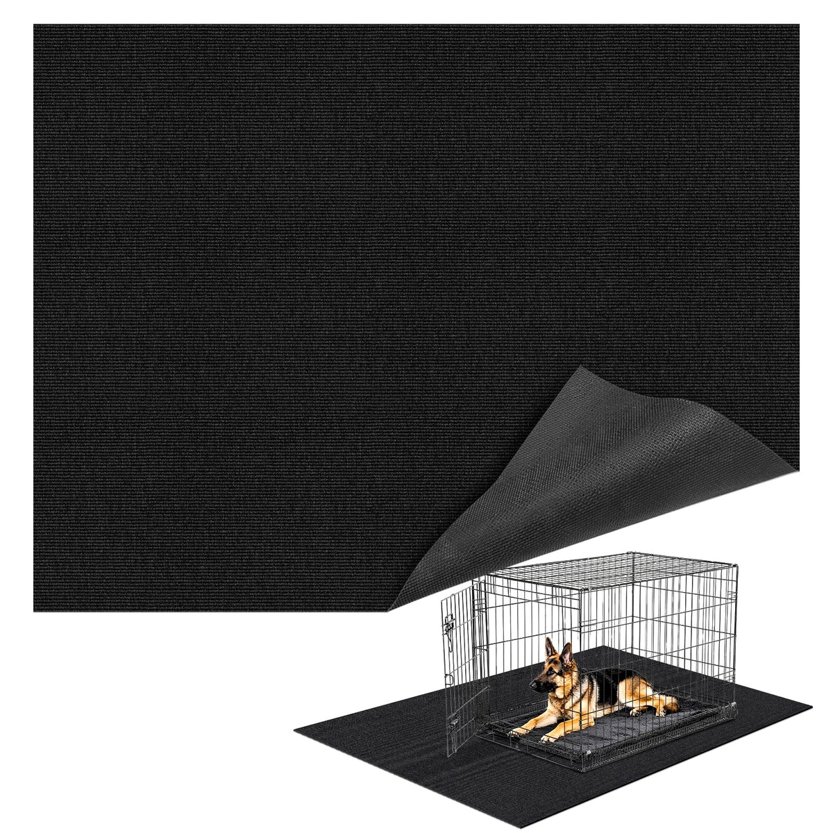 Wibeelee under-dog crate mat 46x60 waterproof protects floors.