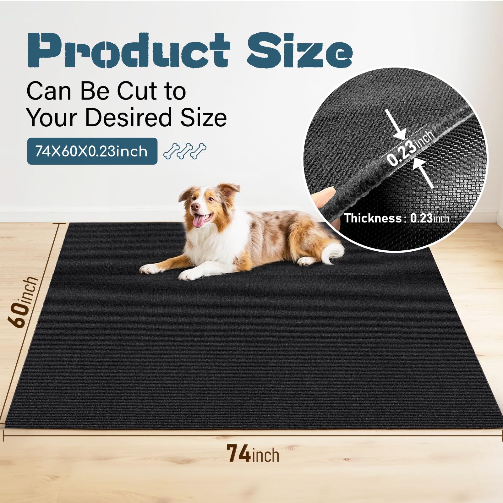 Wibeelee crate mat with waterproof rubber backing protects floors from urine.
