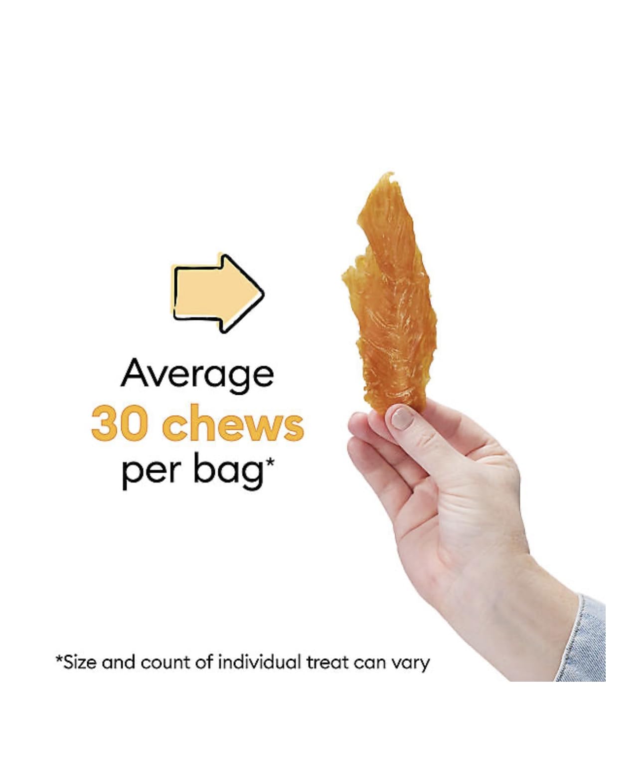 Close-up of Wiggles & Wags jerky pieces for easy portions during training.