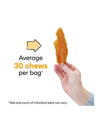 Close-up of Wiggles & Wags jerky pieces for easy portions during training.