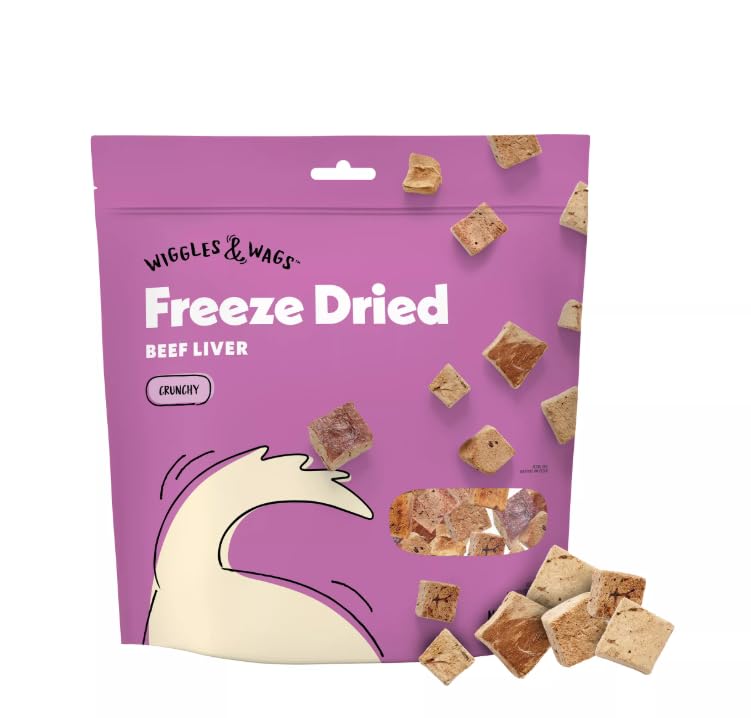 Wiggles and Wags freeze-dried beef liver crunchy treat for tasty rewards