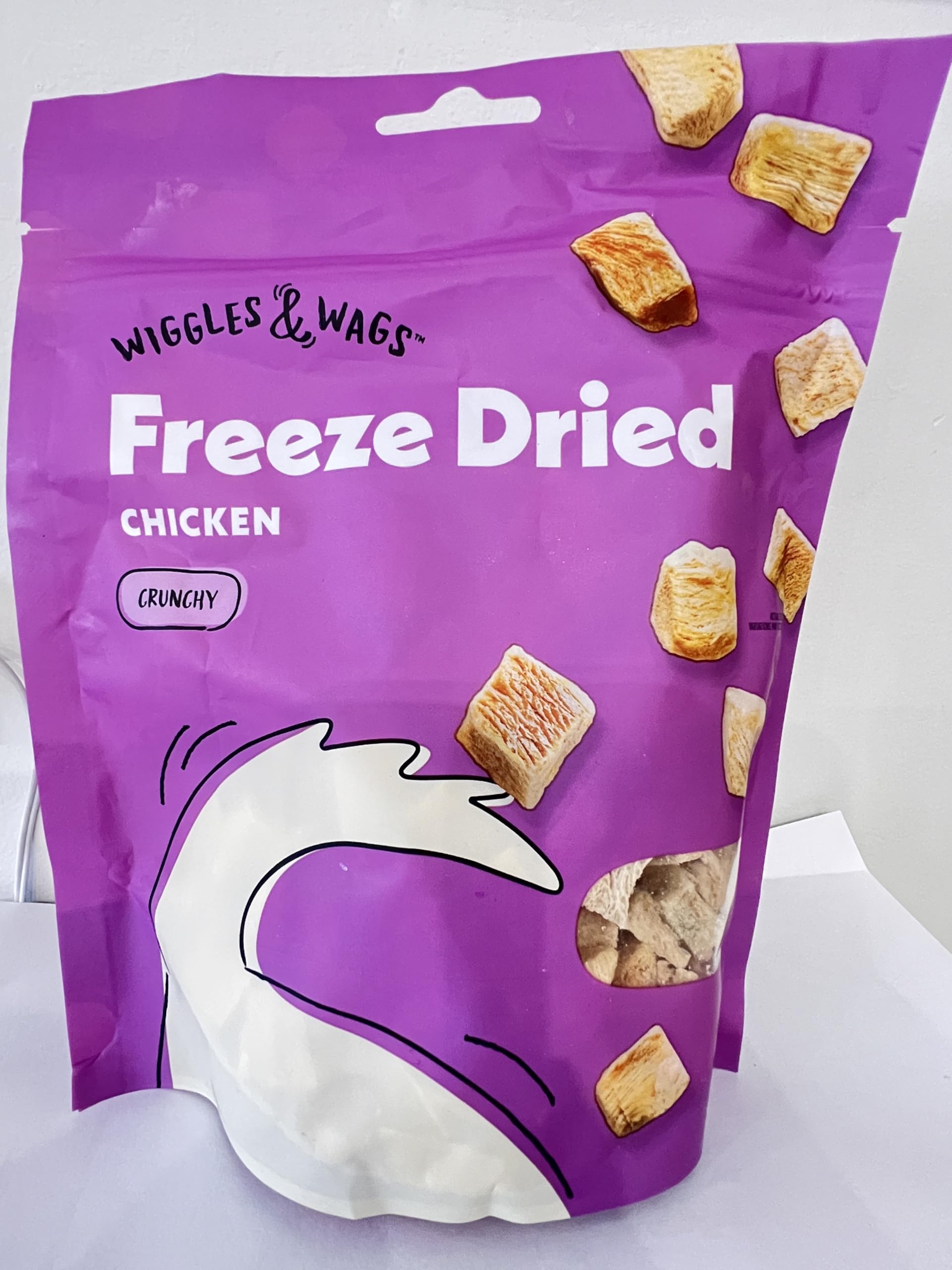 Storage guidance for Wiggles & Wags treats at room temperature