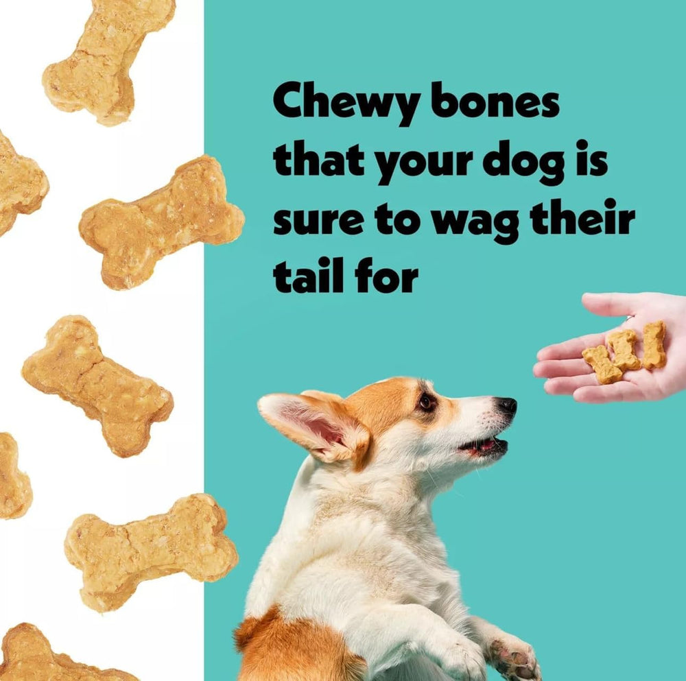 Wiggles & Wags Peanut Butter Chewy Bones, flavorful reward during training and practice.