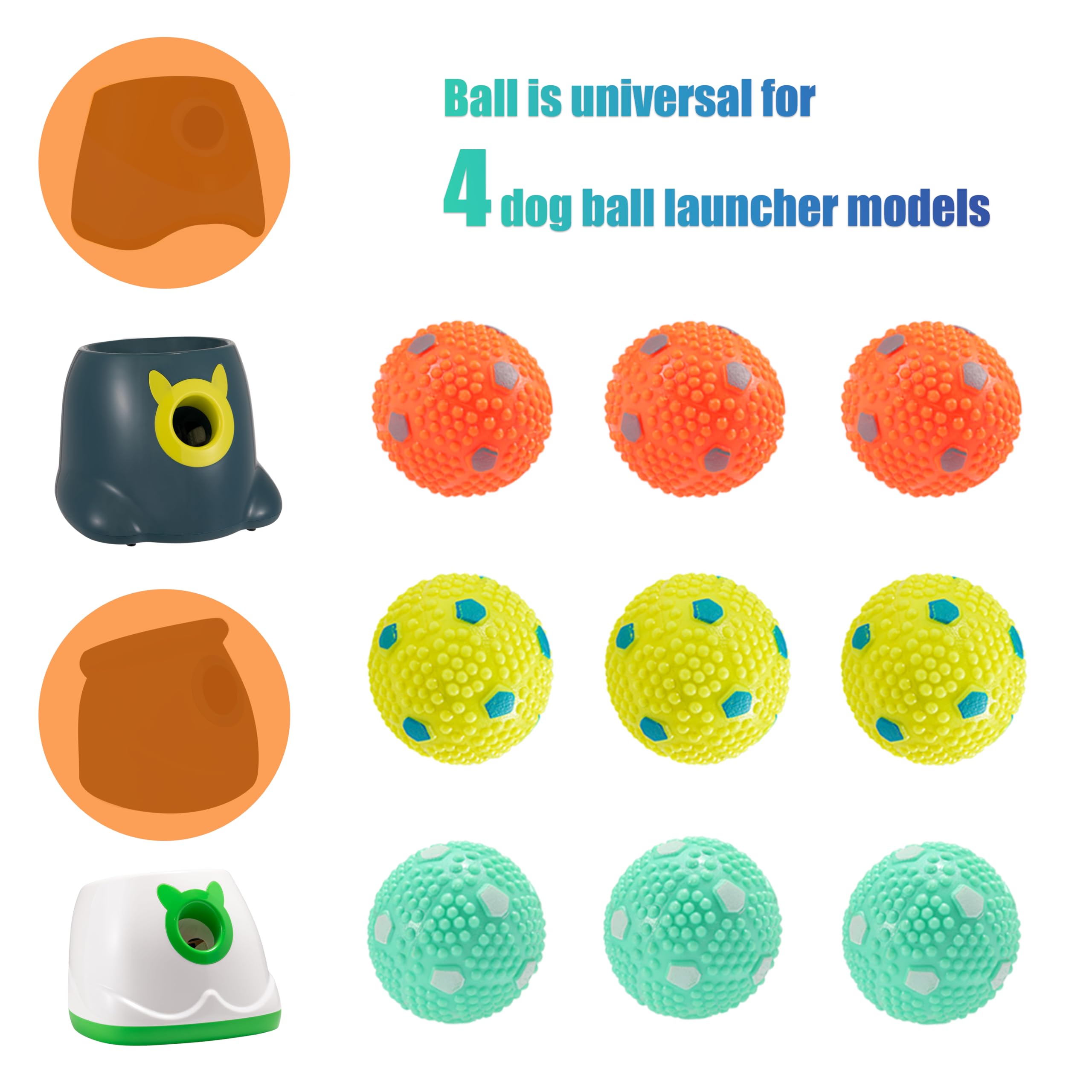 WIGGLYTAIL dog balls 2-inch puppy play, soft latex for gentle chews.