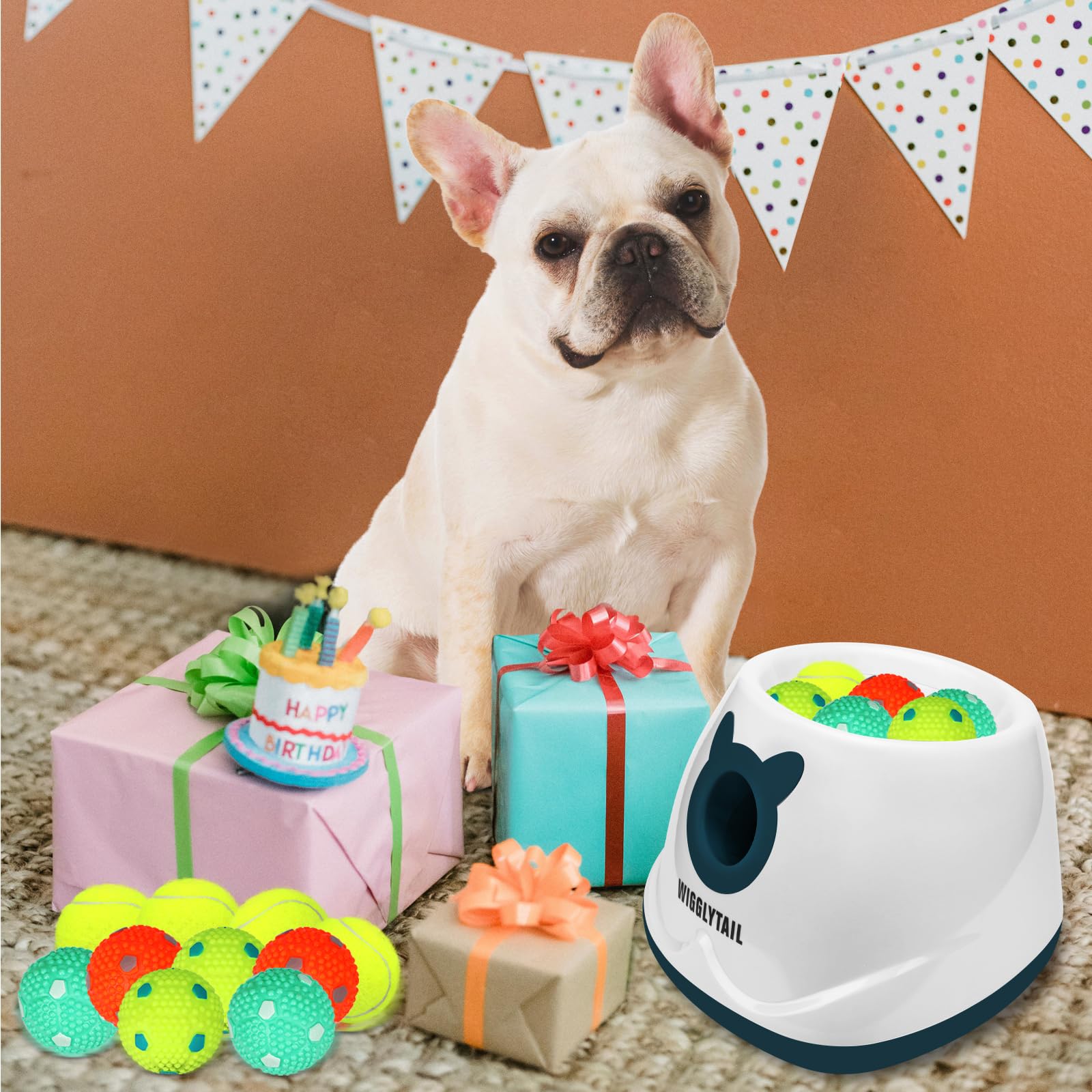 WIGGLYTAIL latex and tennis balls package for variety.
