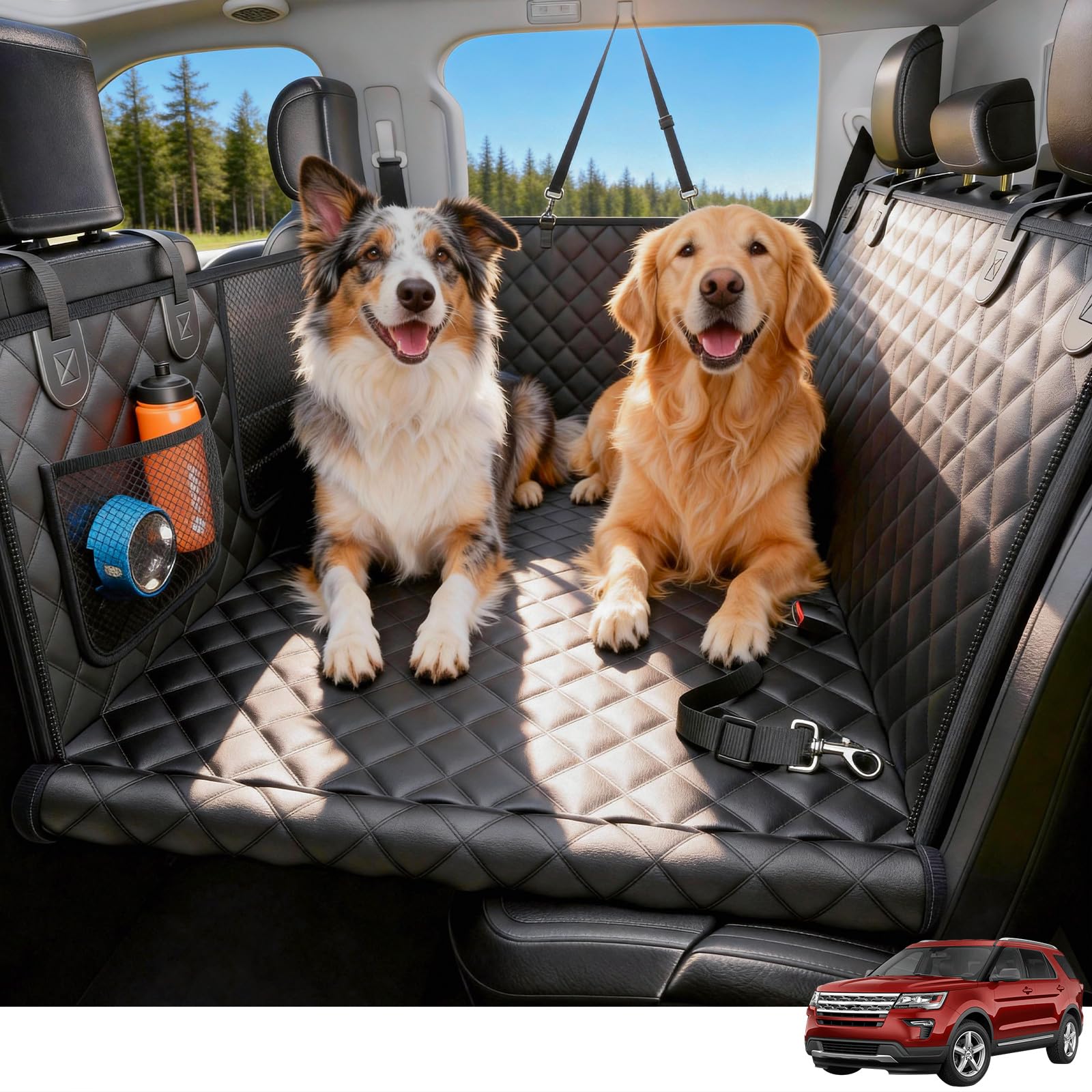 Wigoo dog car seat cover back seat with a secure, stable travel.