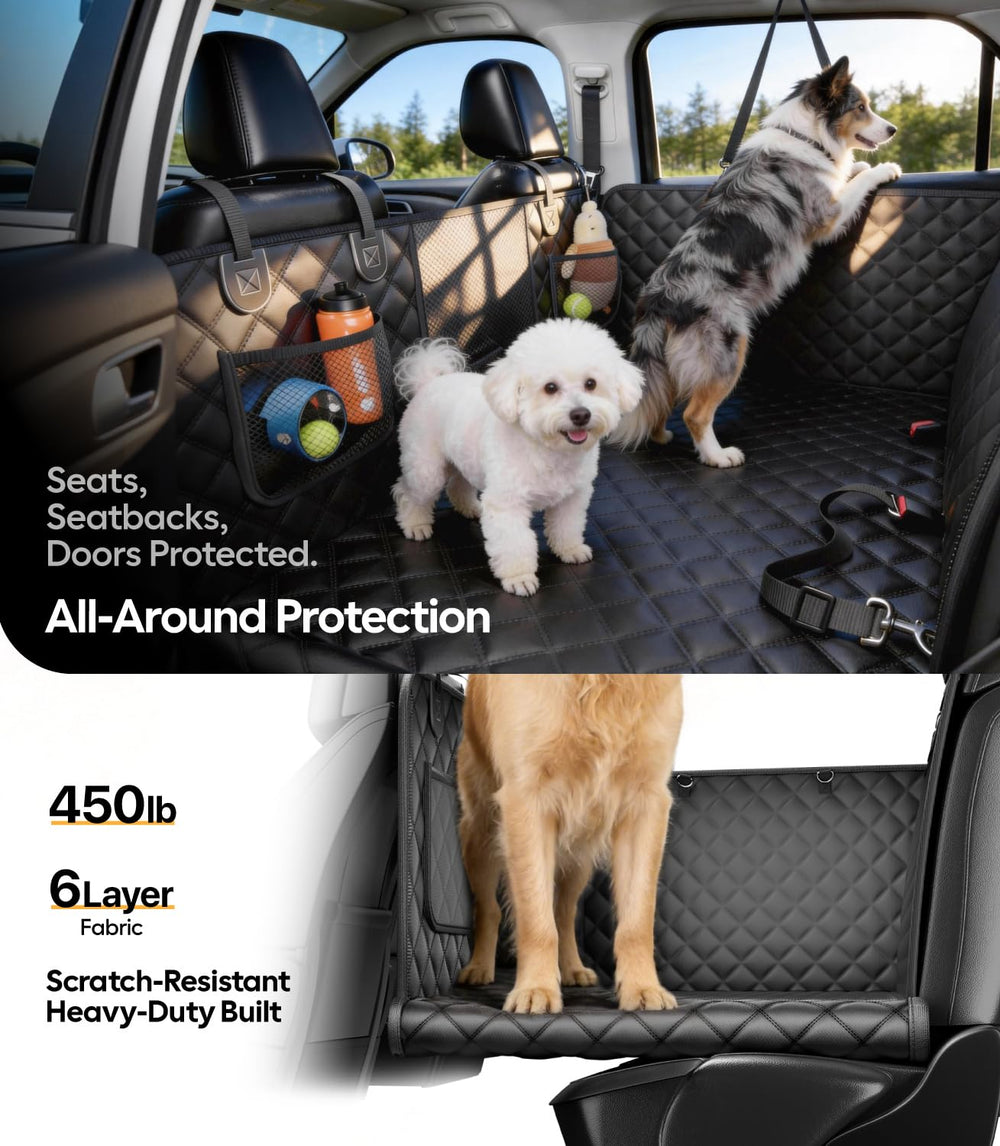 Wigoo waterproof dog seat protector with rugged Oxford cloth.