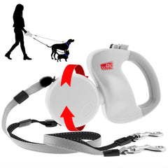 WIGZI dual dog leash demonstrates auto-untangling for two dogs on walks