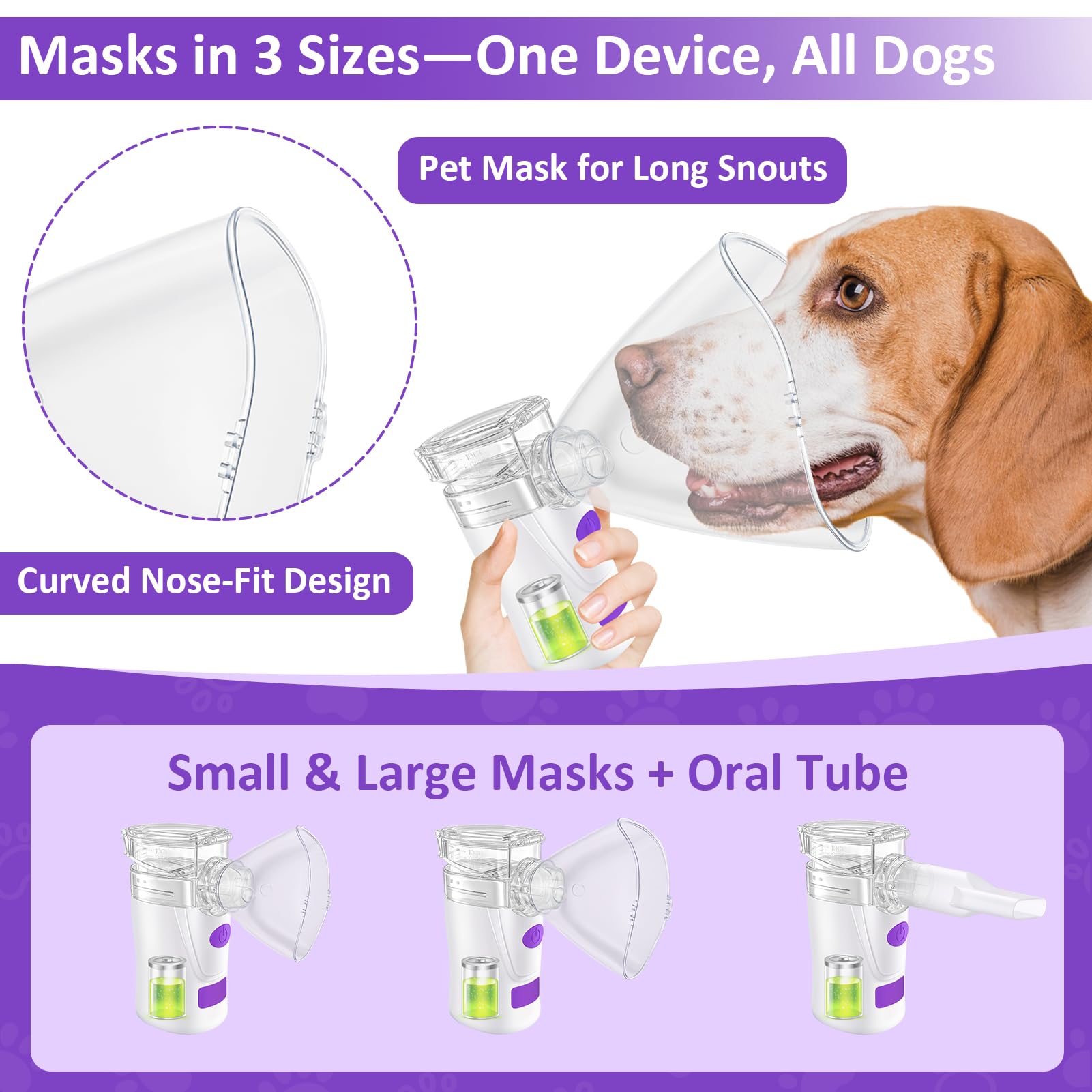 WIKSRY Nebulizer operates quietly to keep dogs calm during use.
